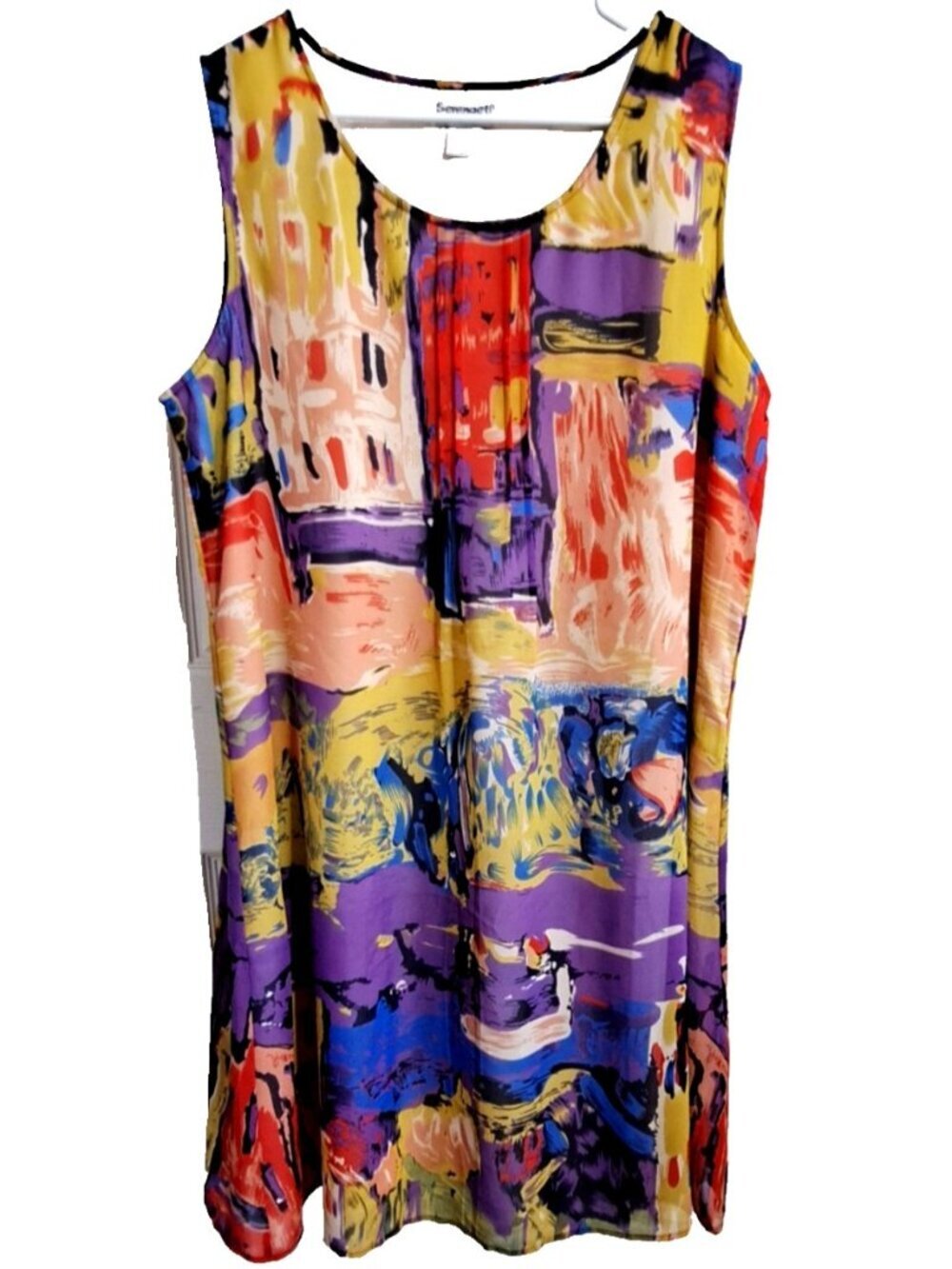 Serengeti Women's XL Multicolor Sleeveless Sheath Dress Office Colorful Lined